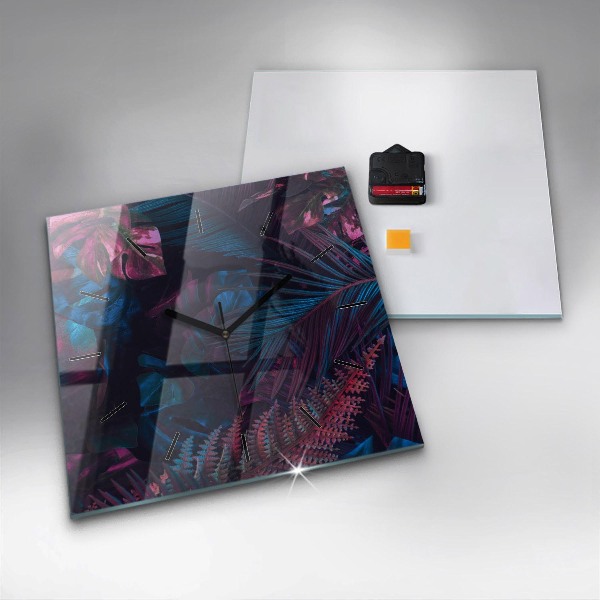 Orologio quadrato in vetro Fiori esotici