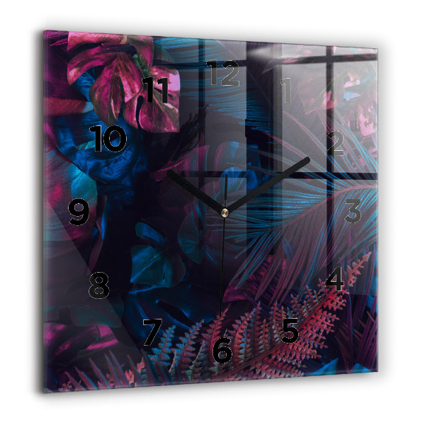 Orologio quadrato in vetro Fiori esotici