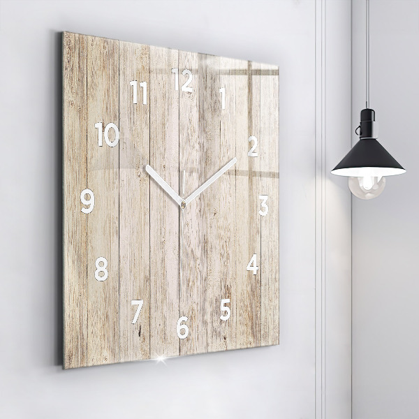 Orologio quadrato in vetro Pannelli in legno
