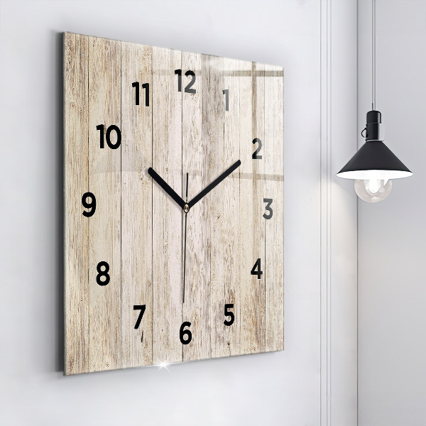 Orologio quadrato in vetro Pannelli in legno