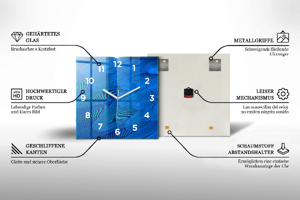 Orologio quadrato in vetro Via Lattea e Montagne
