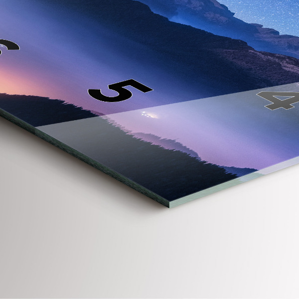 Orologio quadrato in vetro Via Lattea e Montagne