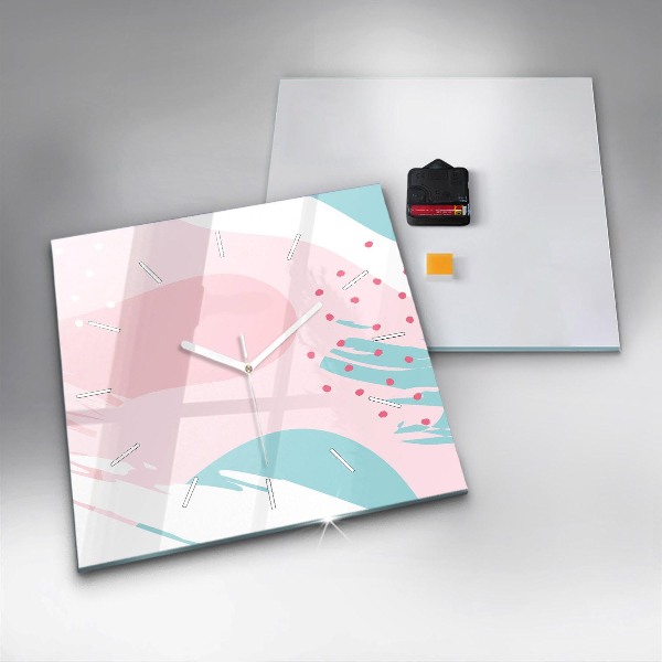 Orologio quadrato in vetro Astrazione pastello