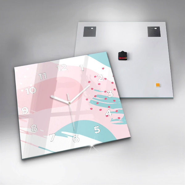 Orologio quadrato in vetro Astrazione pastello