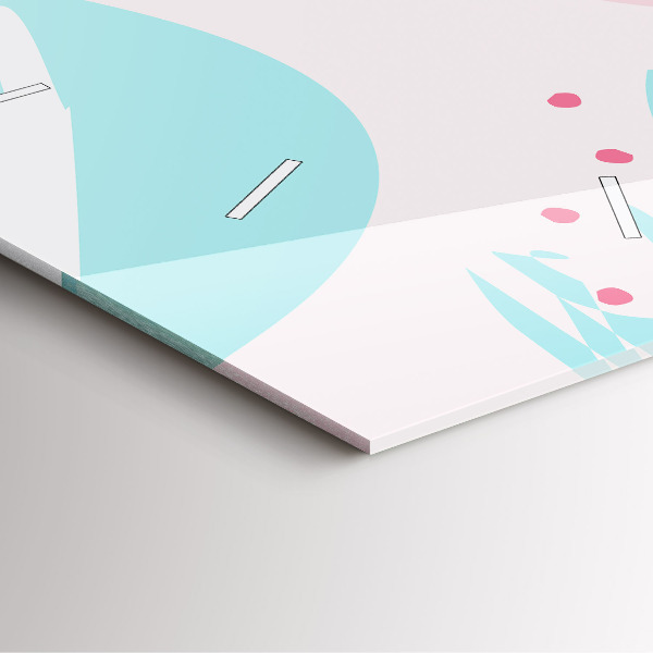 Orologio quadrato in vetro Astrazione pastello