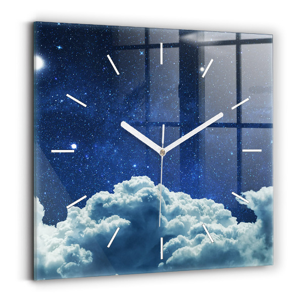 Orologio quadrato in vetro Cielo notturno