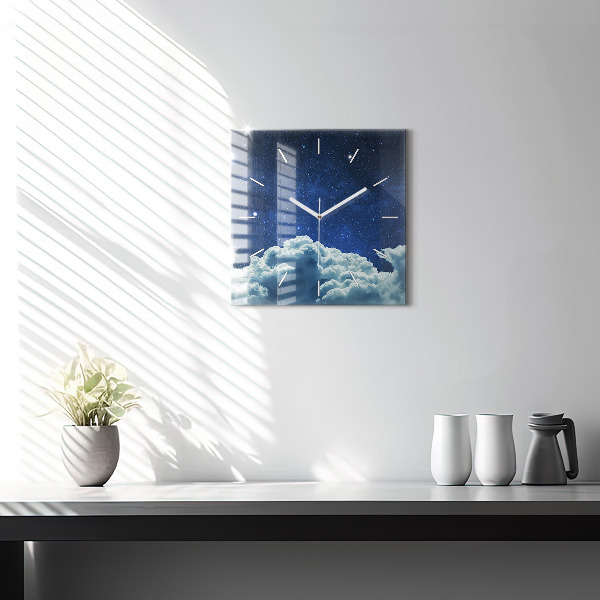 Orologio quadrato in vetro Cielo notturno