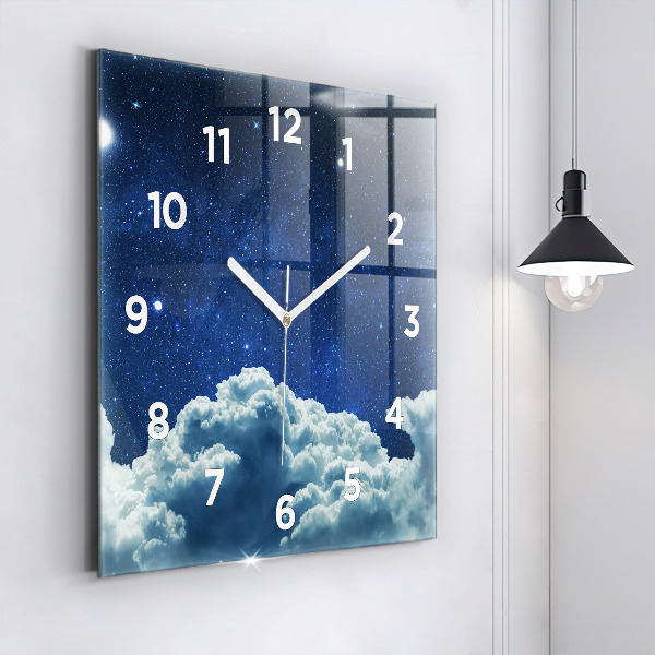 Orologio quadrato in vetro Cielo notturno