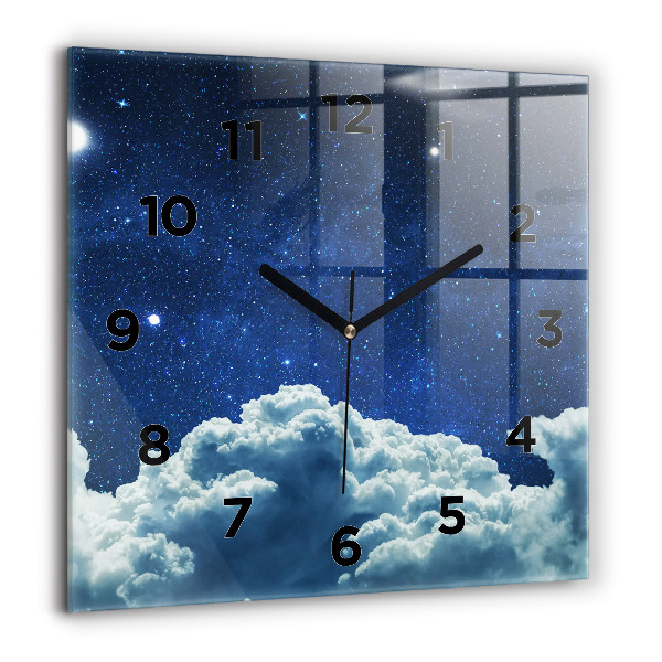 Orologio quadrato in vetro Cielo notturno