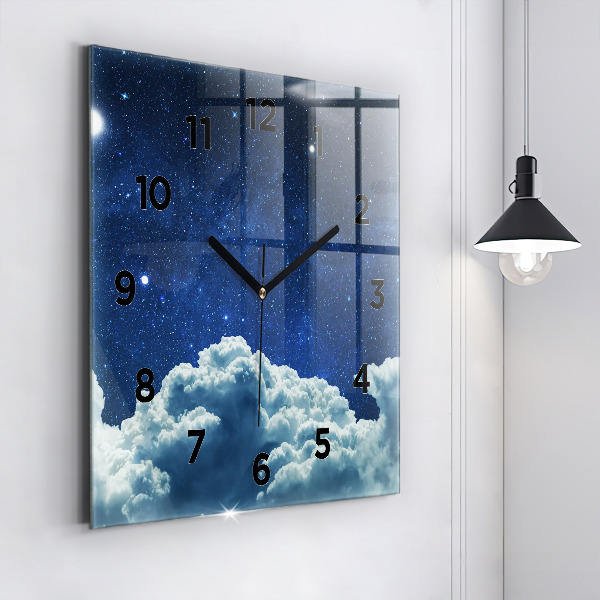 Orologio quadrato in vetro Cielo notturno