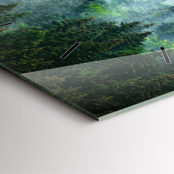 Orologio quadrato in vetro Foresta nebbiosa