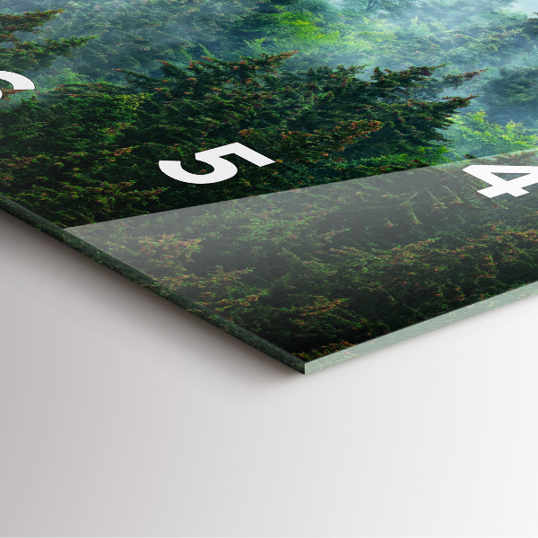 Orologio quadrato in vetro Foresta nebbiosa