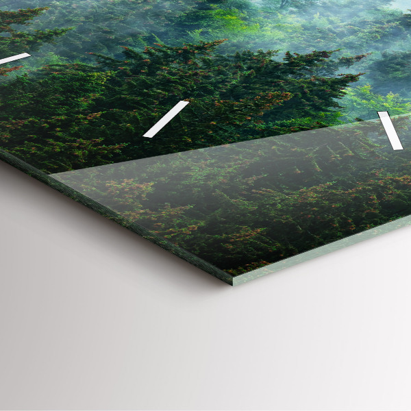 Orologio quadrato in vetro Foresta nebbiosa