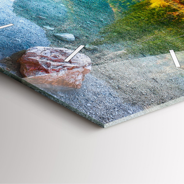 Orologio quadrato in vetro Paesaggio delle montagne del fiume