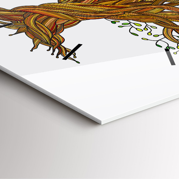 Orologio quadrato in vetro Albero e radici