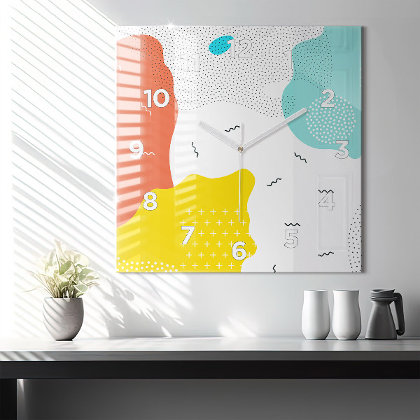 Orologio quadrato in vetro Astrazione POP