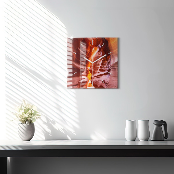 Orologio quadrato in vetro Canyon di sabbia