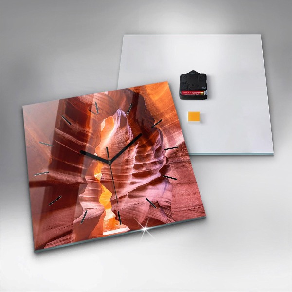 Orologio quadrato in vetro Canyon di sabbia