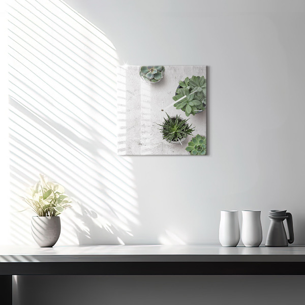 Orologio quadrato in vetro Piante ornamentali