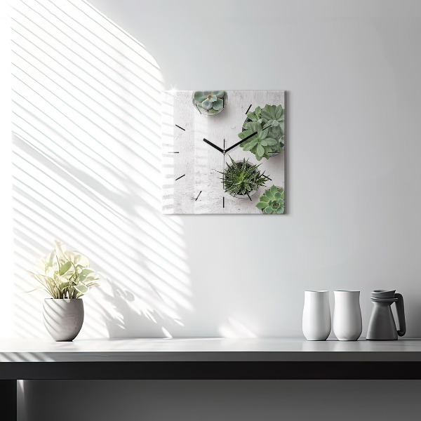 Orologio quadrato in vetro Piante ornamentali