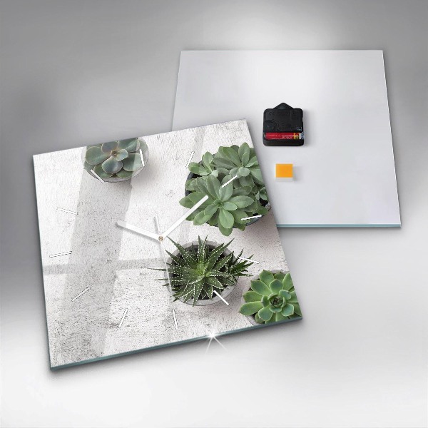 Orologio quadrato in vetro Piante ornamentali