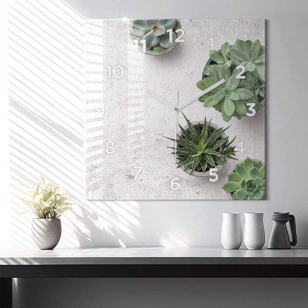 Orologio quadrato in vetro Piante ornamentali