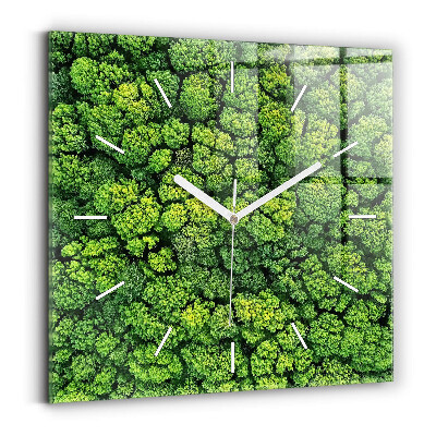 Orologio quadrato in vetro Foresta dall'alto