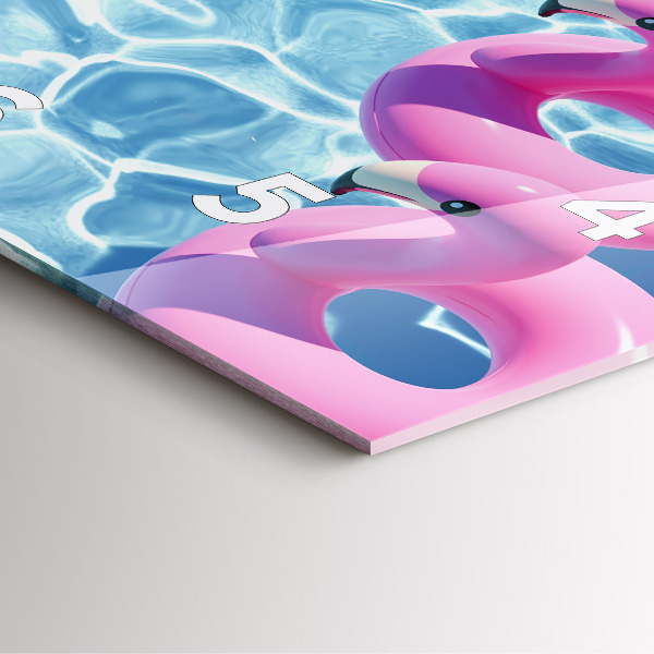 Orologio quadrato in vetro Dente di leone fenicotteri