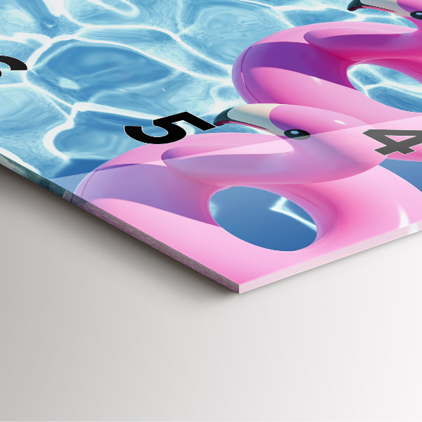 Orologio quadrato in vetro Dente di leone fenicotteri