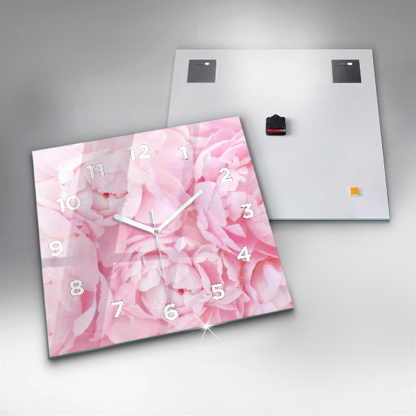 Orologio quadrato in vetro Fiori che sbocciano