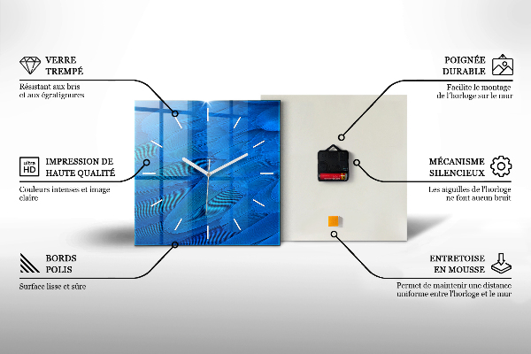 Orologio quadrato in vetro Vecchia mappa in mattoni