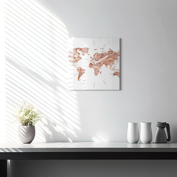 Orologio quadrato in vetro Vecchia mappa in mattoni