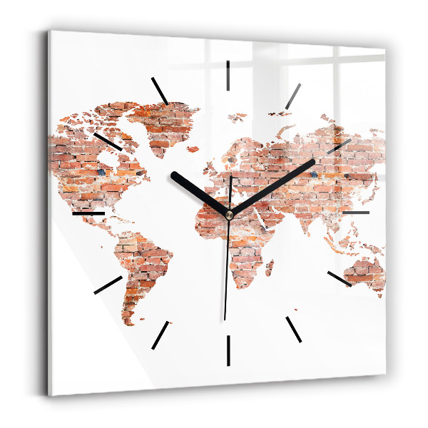 Orologio quadrato in vetro Vecchia mappa in mattoni