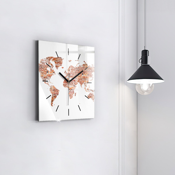 Orologio quadrato in vetro Vecchia mappa in mattoni
