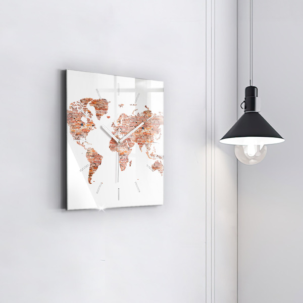 Orologio quadrato in vetro Vecchia mappa in mattoni