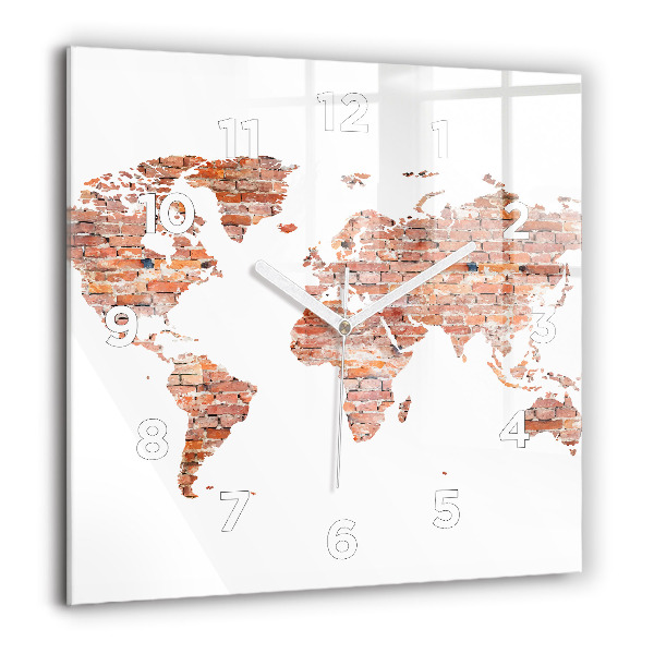 Orologio quadrato in vetro Vecchia mappa in mattoni