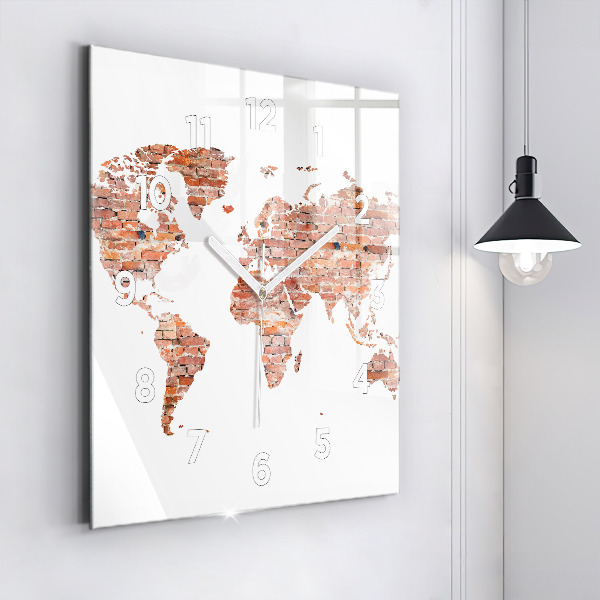 Orologio quadrato in vetro Vecchia mappa in mattoni