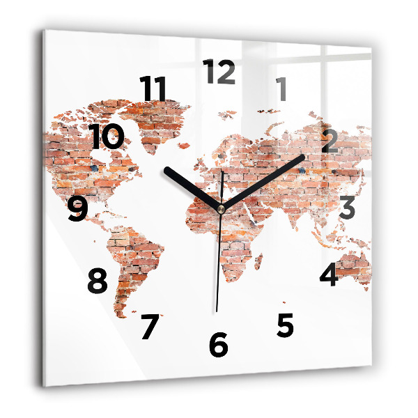 Orologio quadrato in vetro Vecchia mappa in mattoni