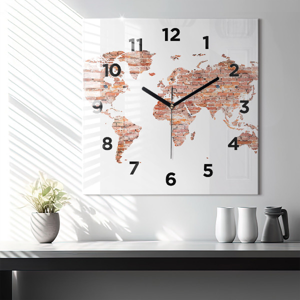 Orologio quadrato in vetro Vecchia mappa in mattoni