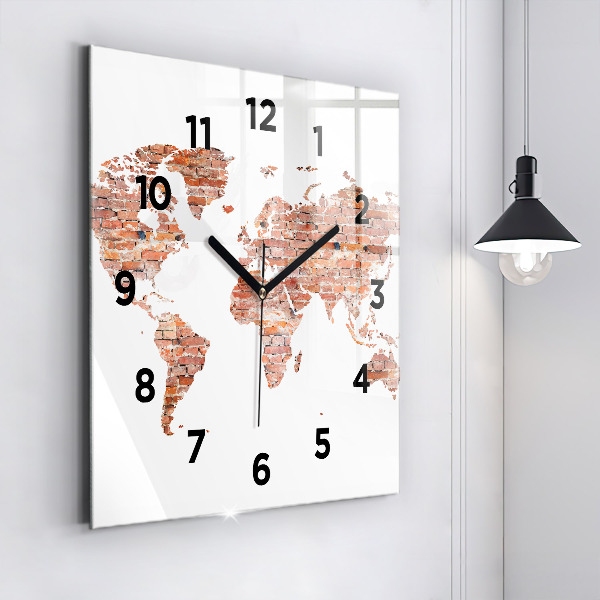 Orologio quadrato in vetro Vecchia mappa in mattoni