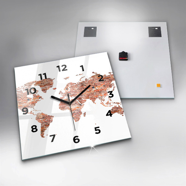 Orologio quadrato in vetro Vecchia mappa in mattoni