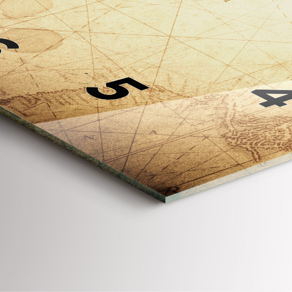 Orologio quadrato in vetro Mappa del vecchio mondo