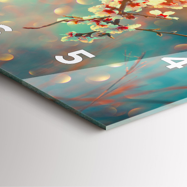 Orologio quadrato in vetro Fiori primaverili