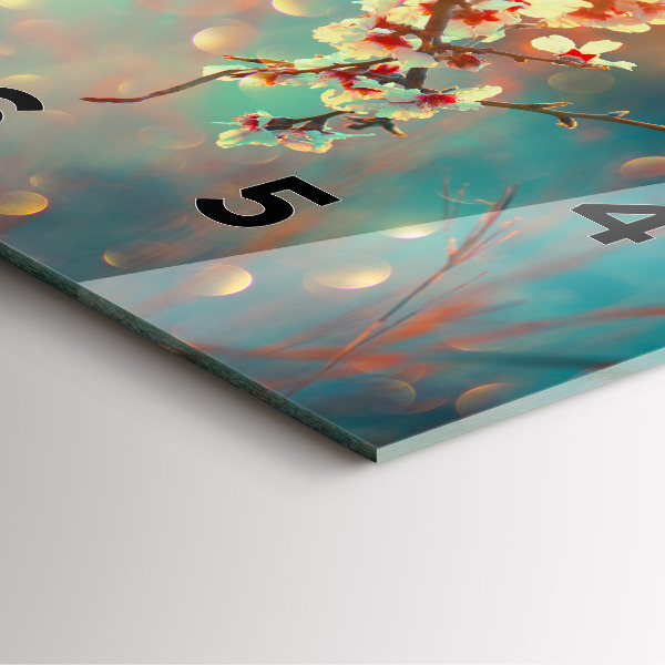 Orologio quadrato in vetro Fiori primaverili