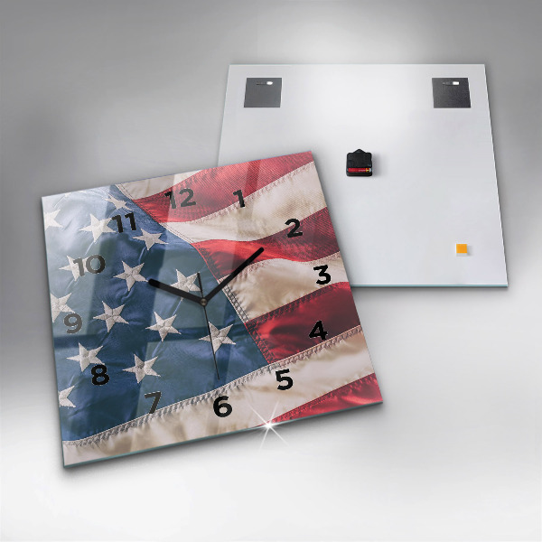 Orologio quadrato in vetro bandiera americana