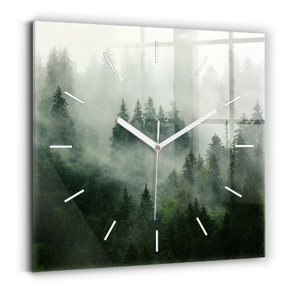 Orologio quadrato Foresta nebbiosa