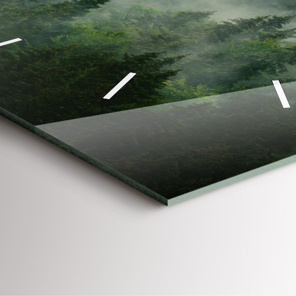 Orologio quadrato Foresta nebbiosa