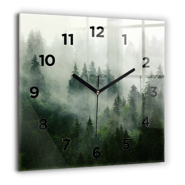 Orologio quadrato Foresta nebbiosa