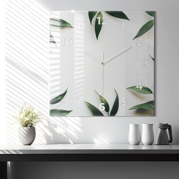 Orologio quadrato Cornice fogliare