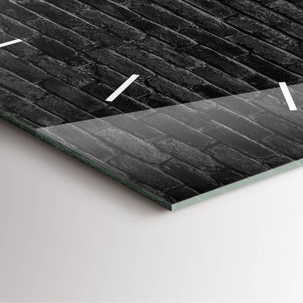 Orologio quadrato Muro di mattoni scuri